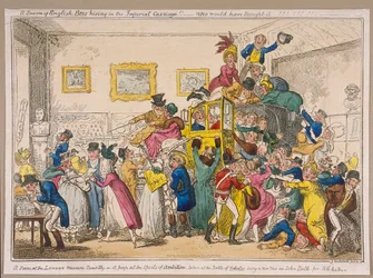 ブロック博物館、ピカデリー、ウェストミンスター、ロンドン、1835年に展示されているボナパルトのコーチ