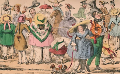 ハイドパークでのブルマのクルークシャンクス展、1852年、c1870