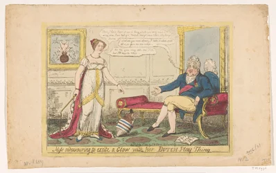 1814年、オランダのこまで遊ぶシャーロット王女 彼女のダッチプレイシングでグローを興奮させようとするミス（オブジェクトのタイトル）