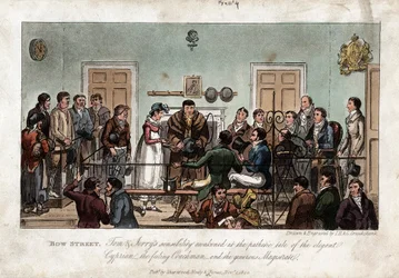 オブザーバーとしてのトムとジェリー、ボウ ストリート治安判事裁判所、ロンドン、1821 年