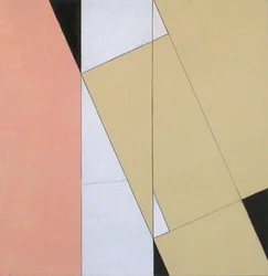 空間的関係」No.2、2003年（油彩・紙・ボード
