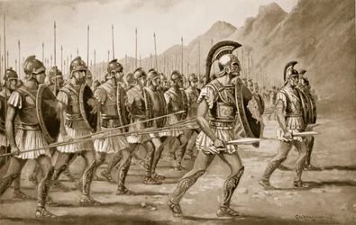 マケドニアのphalanx、「ハッチンソンの国家の歴史」、1915年からのイラスト