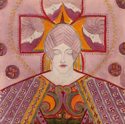 スタディ[装飾パネル用]、c.1898-1901（水彩）