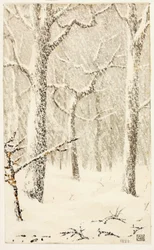 無題（雪の中の木々）