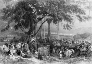 「ランジート・シンと彼のスワリー、またはセイクの騎兵隊」、1838年。