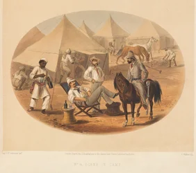 キャンプシーン、インディアン反乱、1857-1858年頃
