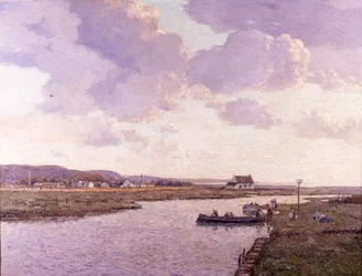 リル河口、北ウェールズ（キャンバスに油彩）