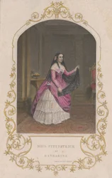 じゃじゃ馬ならしのカタリーナを演じるミス・フィッツパトリック、1851年、1851年。