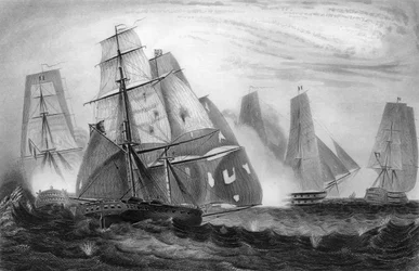 チャールズネイピア船長の勇敢な行動、1809年4月15日、c1857。