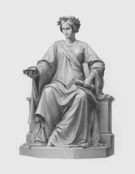 エルンスト・ハーネルの彫像からG・ストダートが彫った医学（エングレーヴィング