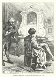 The Good-Natured Man」のイラスト（エングレービング）。