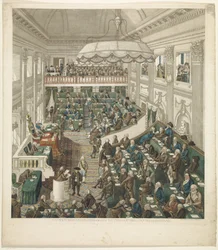 ハーグでの第1回国民議会、1796年 - ハーグの国民議会の正確な描写（物体に記された題名）