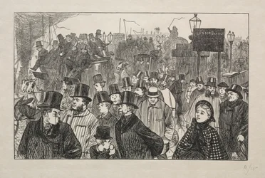 ロンドン橋の生ける流れ-橋の上、1863年。