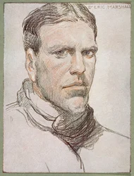 サー・アーネスト・シャクルトン（1874-1922）著『南極の心』所収のエリック・マーシャル博士（1879-1963）の肖像、1909年頃