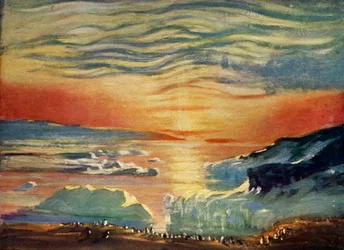 秋の日没、c1908、1909