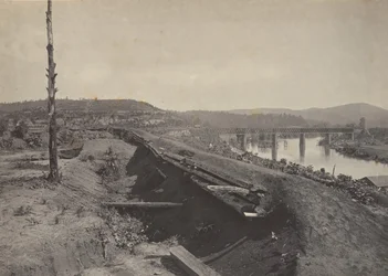 1860 年代のエタワ橋の防御。