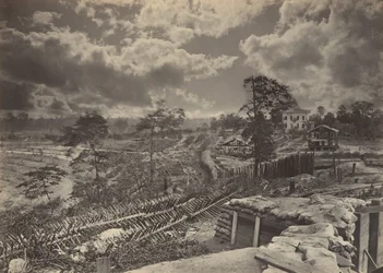 1860 年代、ジョージア州アトランタの前にある反乱軍の工場 No. 1。