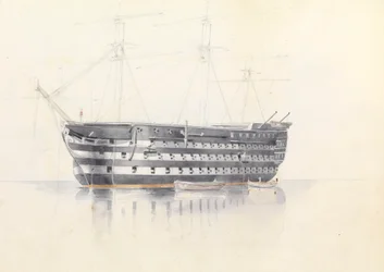 1852年3月3日、マルタ島におけるHMS「クイーン」の研究