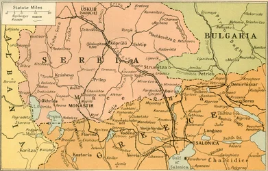 サロニカフロントの地図、1919年。