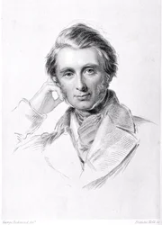 フランシスホール（1815-84）によって彫刻されたジョンラスキン（1819-1900）の肖像画