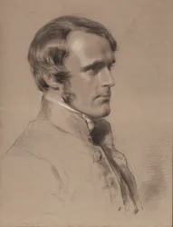 ジョンジャクソン牧師、1853年（紙に黒、赤、白のチョーク）