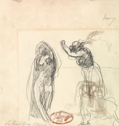 女性像のスケッチ2点