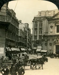 ピアッツァとサンフェルディナンド教会、ナポリ、イタリア、c1909。