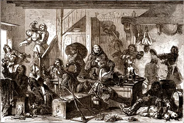 Dragonnades: 1680 年代にフランス王国のプロテスタント コミュニティに対して行われた迫害。 19 世紀 (彫刻)
