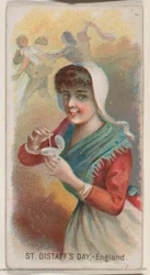 セント ディスタフの日、イングランド、デューク ブランドのタバコの祝日シリーズ N80 から、1890., 1890.