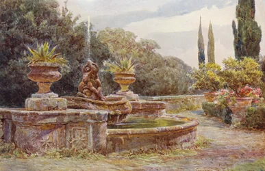 イタリアの庭園アルドボランディーニ邸（カラーリトグラフ）