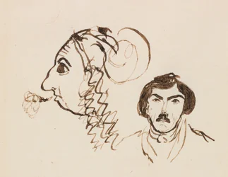 ドラクロワの肖像のある自画像c。 1845。