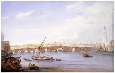 新旧のロンドン橋、ロンドン、1831 年。