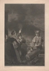 Janela oeste da capela, New College Oxford: pastor e cachorro, parte da janela da natividade
