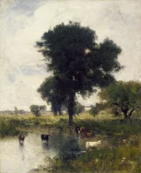 プールの牛（夏の風景）、1880