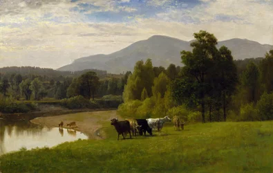 牧草地、1867（ボード上の紙に油彩）
