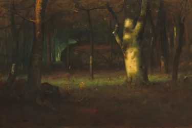 森の夕日、1891