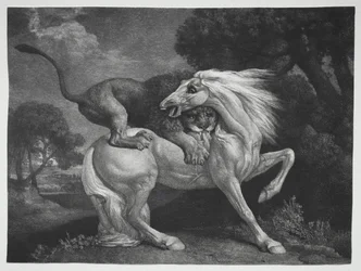 ライオンに襲われた馬、1788年。