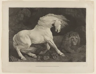 ジョージ・スタッブス（1724-1806）の後、ライオンに怯えた馬