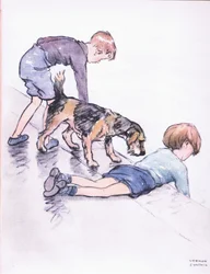 釣り、岸壁から（コリンズ社刊『Mudlarks』より