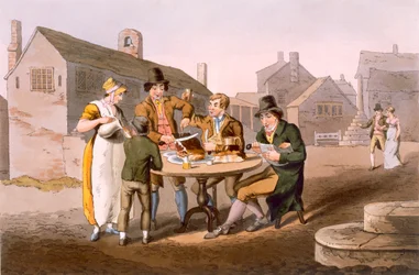 ロバートハヴェル（1769-1832）1814によって刻まれた「ヨークシャーの衣装」からの真夏のイブ
