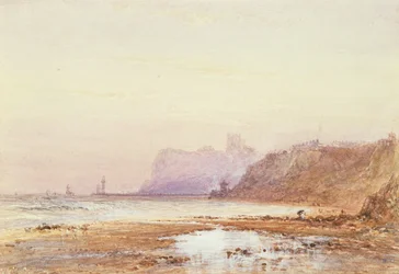 修道院を超えてウィットビーの海岸