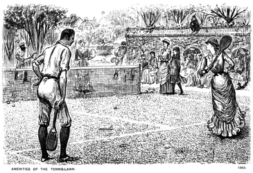 テニスローンの設備、1883年1891年。