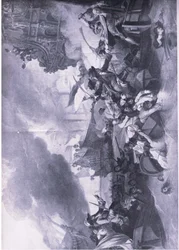 1692年5月23〜24日のラ・ホーグの戦い：フランス艦隊の破壊、イギリスと陸海の戦いのイラスト、1915