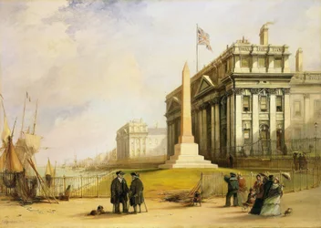 1853年、ジョン・フランクリン（1756-1847）の失われた北極探検を追って死んだフランス人中尉ジョセフ・ルネ・ベローを記念して建てられた。