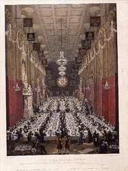 1828年11月9日ギルドホールでの市長の晩餐会（リトグラフ版）