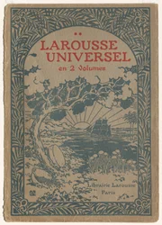 ラルース・ユニバーサル表紙 (Le Larousse Universel) (カラー木版)