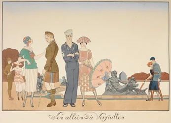 Les allies à Versailles. 同盟国の兵士のさまざまな表現。