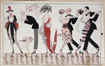 The Tango (紙にペンとインク、水彩)