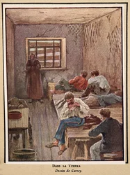 チェカにて；Histoire des Soviets, pub.1922年（カラーリトグラフ）