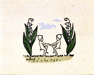 ジョルジュ・デローの "Sur les chemins de France "では、スズランの花と妖精の踊りが描かれています。